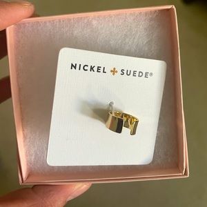 New Nickel & Suede Ear Cuff